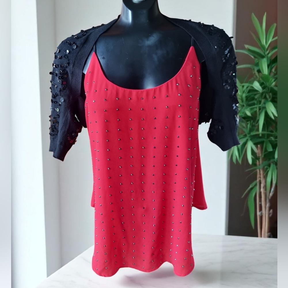 TRISTAN Elegant Black Women's Sequin Sweater Shrug